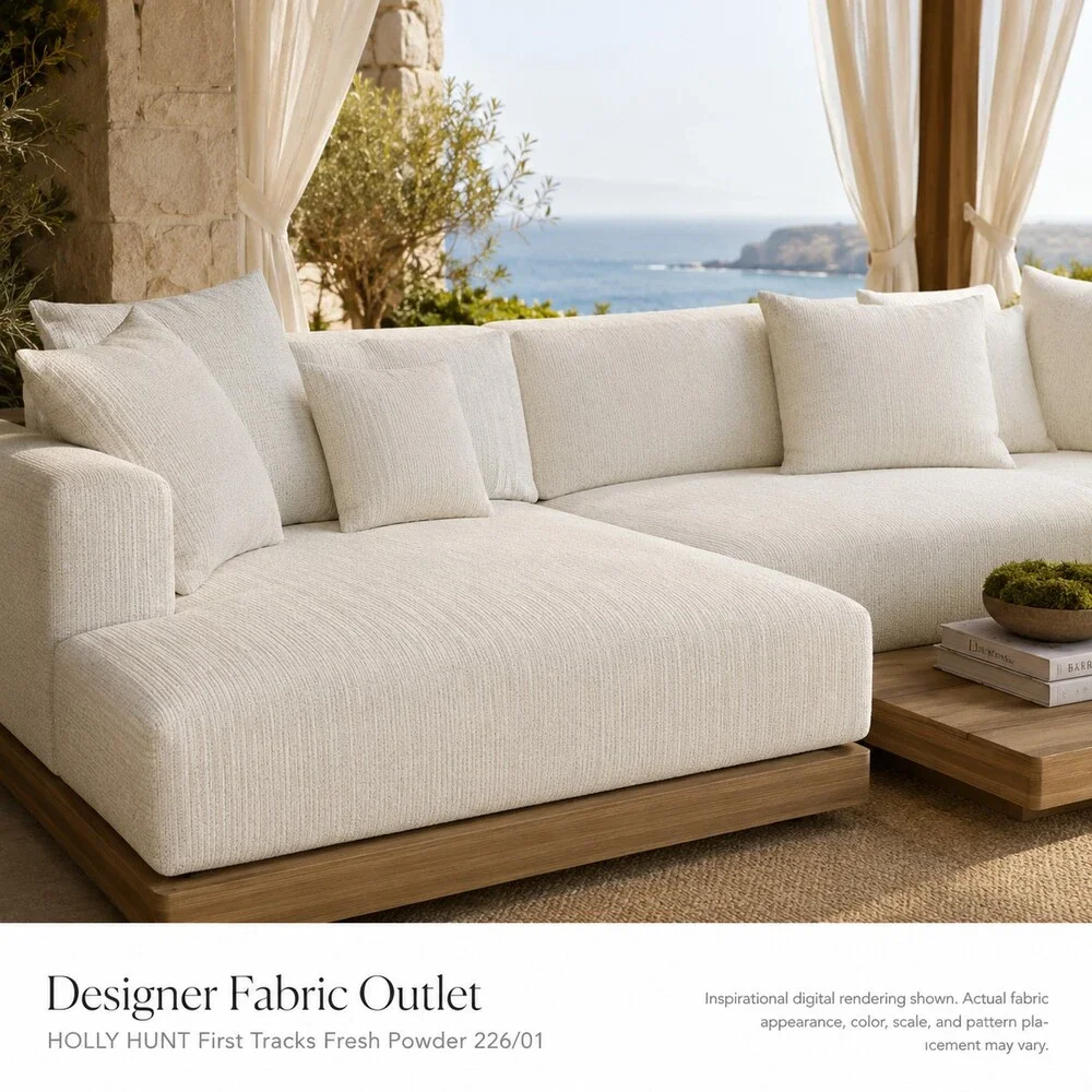 HOLLY HUNT First Tracks Fresh Powder Outdoor Upholstery Fabric 53
